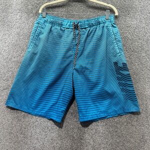 Nike Volley Swim Trunks Men‎ Large Blue Drawstring Shorts Pockets Spellout Logo